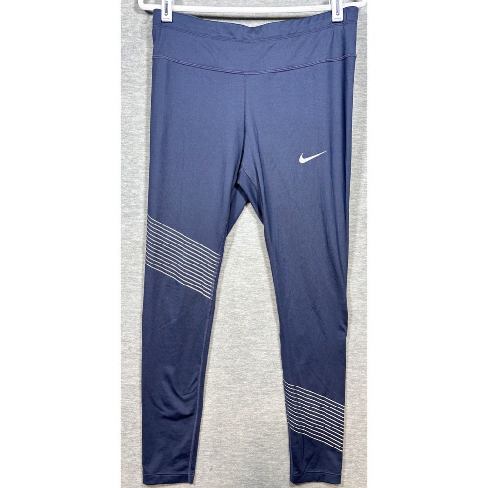 Nike Womens L Dri-Fit Athletic Leggings Blue Athletic‎ Workout Yoga